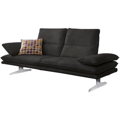 2-Sitzer W.SCHILLIG "broadway, Designsofa mit tollem Sitzkomfort", grau (anthrazit z69), B:216cm H:94cm T:96cm, Longlife Xtra-Leder Z69: Das feinnarbige, gedeckte Softleder Z69 besticht durch seine außergewöhnliche Weichheit im trendigen... Image