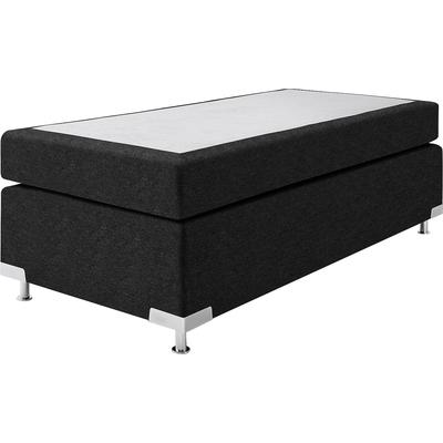 Boxspringbett "Holland", grau (charcoal), B:102cm L:201cm, Strukturstoff (77% Polyester und 23% Viskose), WESTFALIA SCHLAFKOMFORT, Komplettbetten, Boxspringbett, ohne Kopfteil, frei im Raum stellbar Image