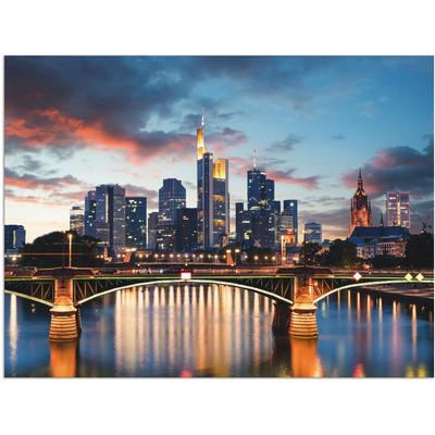 Wandbild ARTLAND "Frankfurt am Main Skyline II", blau (farbe bild(er): blau), B:40cm H:30cm, Bilder, als Alubild, Outdoorbild, Leinwandbild, Poster in verschied. Größen Image