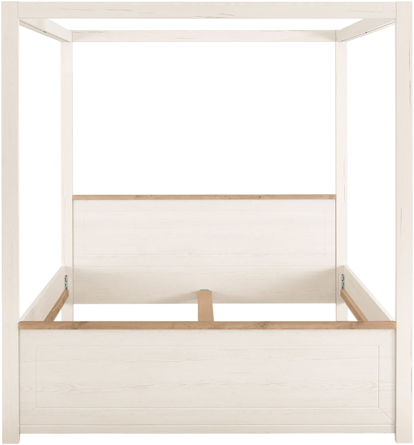 Himmelbett "York Schlafen", weiß (pino aurelio, pino aurelio, pino aurelio), B:185,6cm H:200,4cm L:208,4cm, SET ONE BY MUSTERRING, Betten, Liegefläche 180 x 200 cm, drei Farbausführungen, Landhausstil