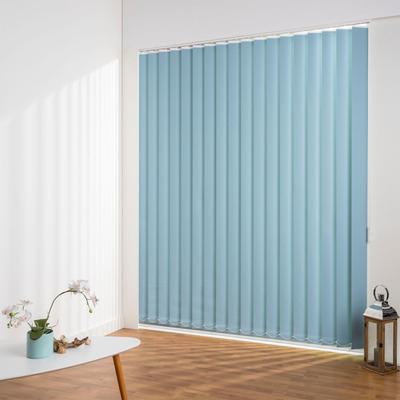 Lamellenvorhang LIEDECO "Lamellenvorhang Vertikalanlage Verdunkelung - 127 mm Lamelle" Gr. 8, blau (hellblau, weiß), B:100cm H:250cm, Jalousien, Kürzbare Vertikalanlage Verdunkelung Image