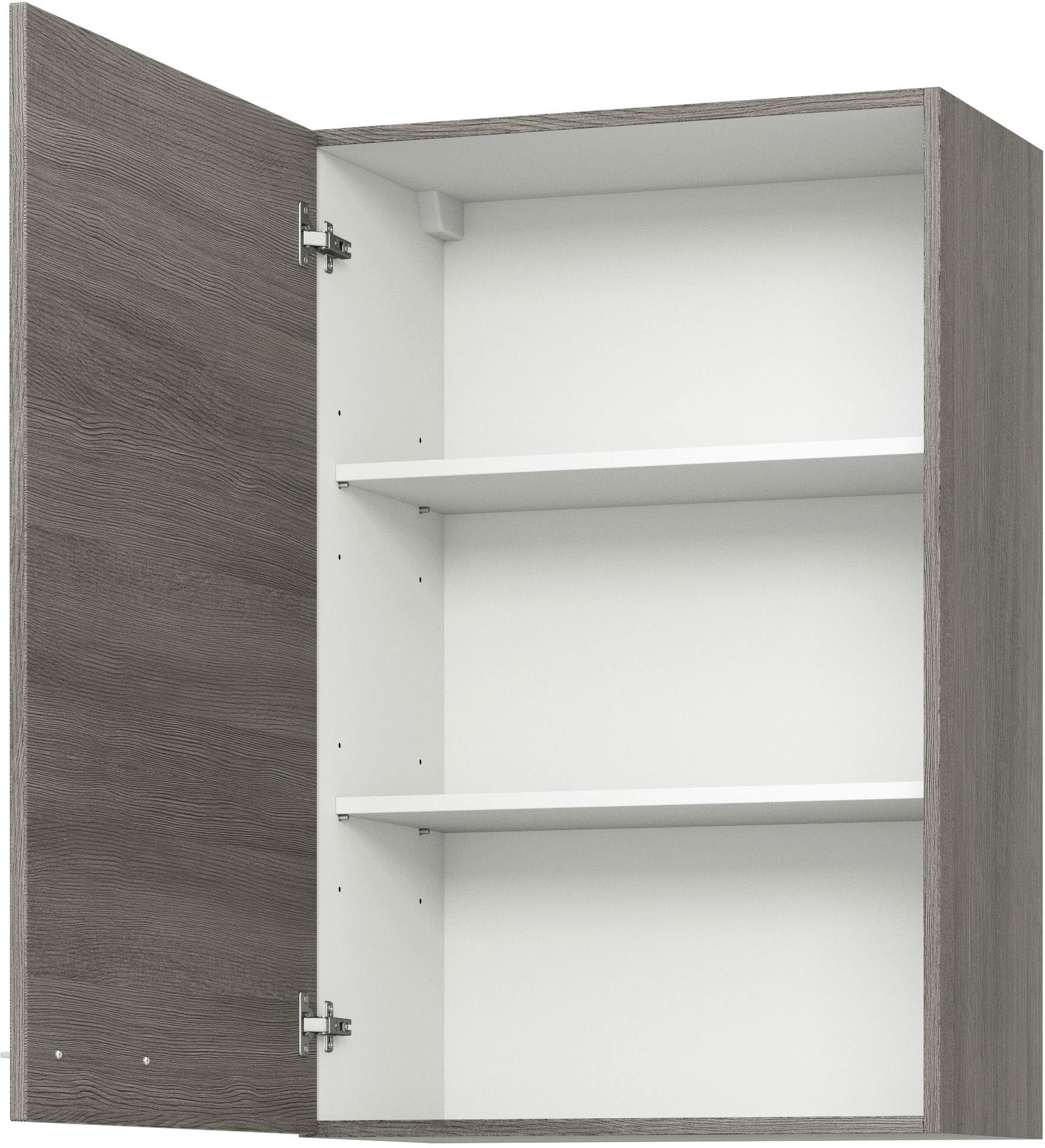 Hängeschrank KOCHSTATION "KS-Trea O50-90", grau (eichefarben grau), B:50cm H:90cm T:35cm, Schränke, inklusive zwei Einlegeböden, Breite 50 cm, Höhe 90 cm Image