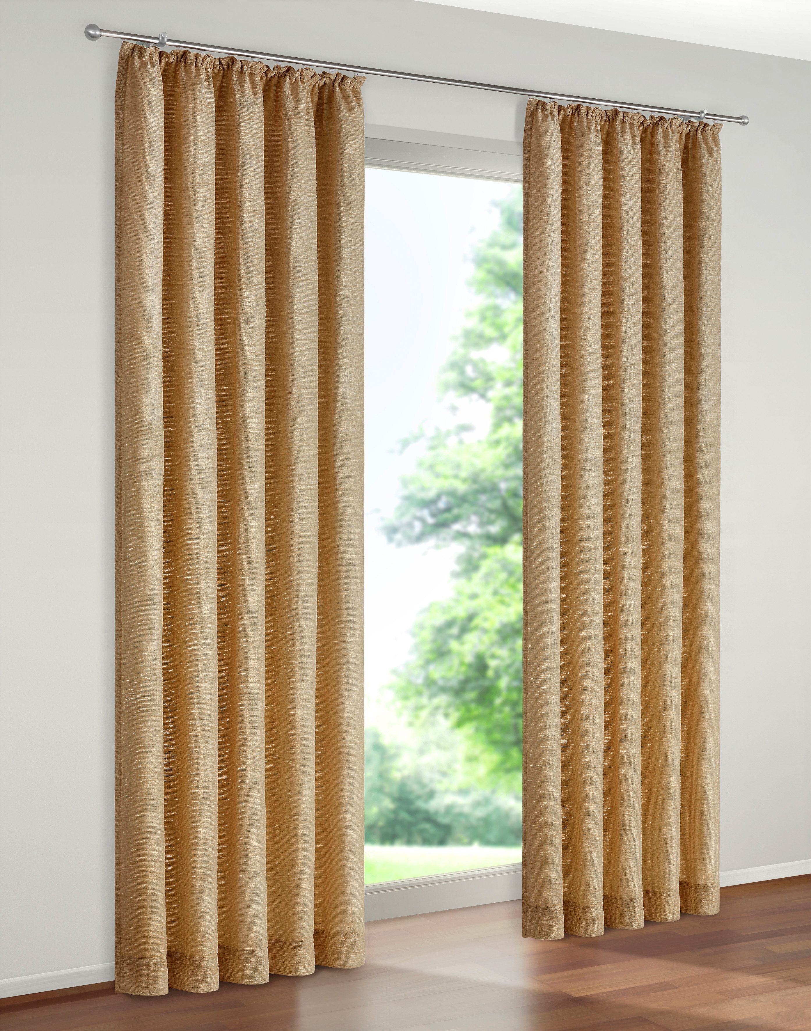 Vorhang WIRTH "B-Holmsund" Gr. 12, gelb (ocker), B:172cm H:255cm, Chenille, Polyacryl, Gardinen Image