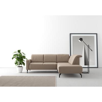 Ecksofa SIT & MORE "Bailando L-Form", grau (taupe), B:249cm H:84cm T:205cm, Sofas, wahlweise mit Kopfteilverstellung und Vorziehsitz, motorisch Image