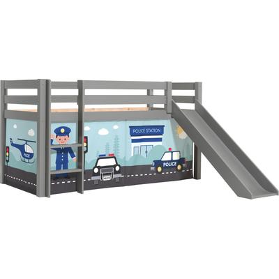 Spielbett VIPACK "Pino, Kiefer massiv, mit Rolllattenrost u. Textil-Set, Made in Europe", grau, B:218cm H:114cm L:210cm, Betten, verschiedene Textil-Designs und Holzfarben zur Wahl Image