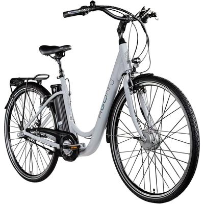 E-Bike AGON "Aurora" Gr. 48, grau (telegrau), E-Bikes, 48cm, 28 Zoll (71,12cm), Pedelec, Elektrofahrrad für Damen u. Herren