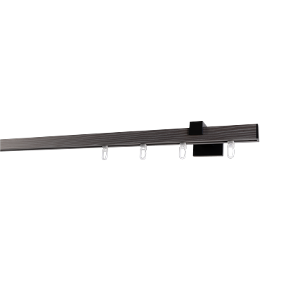 Gardinenstange GARESA "Finn Wandmontage", grau (grau, schwarz), L:390cm, Gardinenstangen, Innenlaufprofil, Wandmontage Image