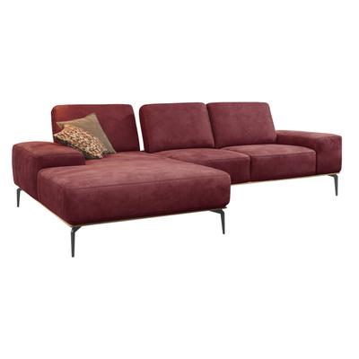 Ecksofa W.SCHILLIG "run, Designsofa mit tollem Sitzkomfort, bequem, L-Form", rot (ruby rot z73), B:279cm H:88cm T:178cm, Longlife Xtra-Leder Z73: Naturwalkleder der Luxusklasse aus den erlesensten Rohhäuten. Hautstärke 1, 1 u2013 1, 3 mm, ROHLEDER... Image