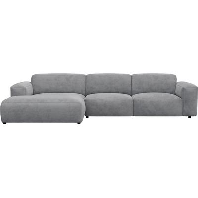 Ecksofa FLEXLUX "Lucera bequem und komfortabel durch hochwertigen Sitzaufbau, L-Form", grau (soft grau), B:319cm H:73cm T:171cm, 85% Polyester/15%Polyamide, Sofas, modern & anschmiegsam, Kaltschaum, Stahl-Wellenunterfederung Image