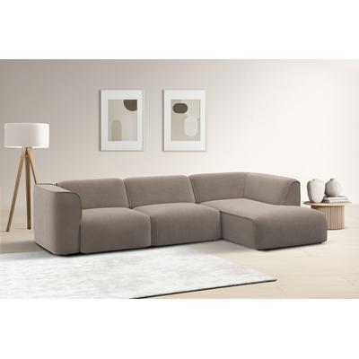 Ecksofa RAUM.ID "Merid L-Form, jederzeit durch Module erweiterbar, B/T/H: 295/162/70 cm", grau (taupe), B:295cm H:70cm T:162cm, 100% Polyester, Sofas, als Modul oder separat verwendbar, für individuelle Zusammenstellung, Topseller Image