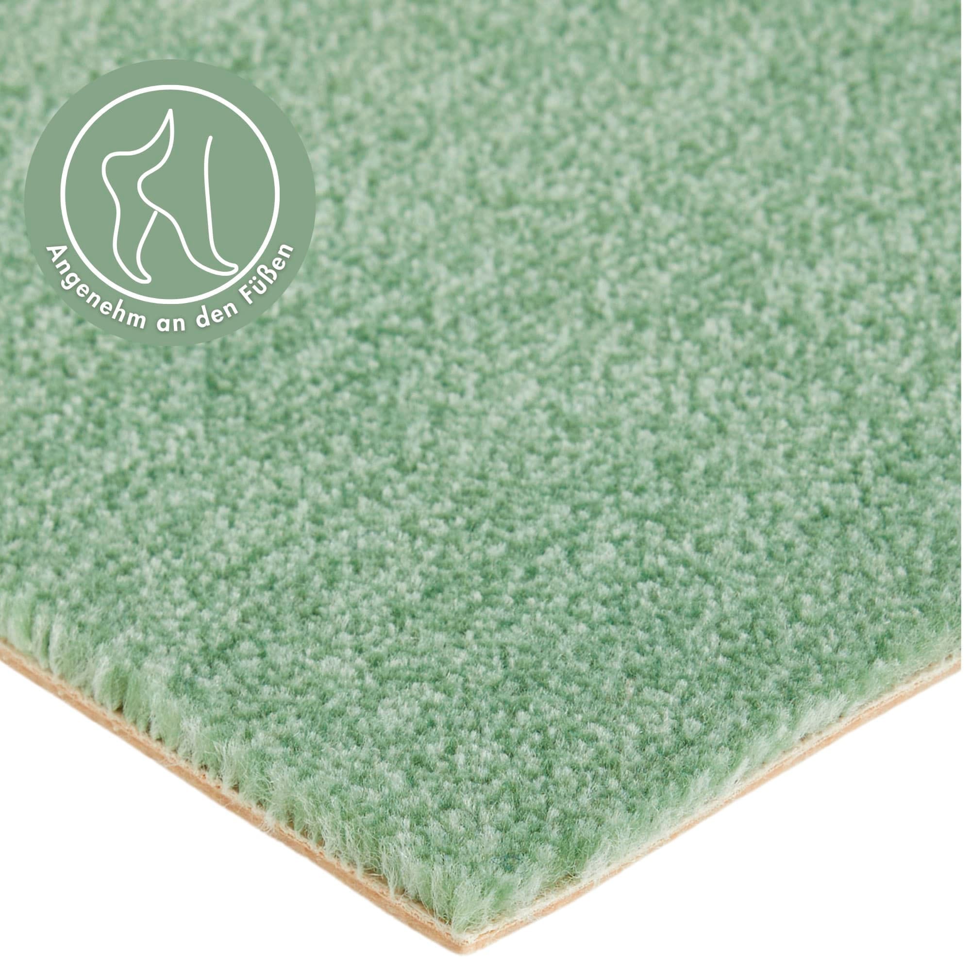 Teppichboden ANDIAMO "Catania, Velours, Made in Belgium", grün, B:400cm H:7,5mm L:800cm, Kunstfaser, Teppiche, meliert, Breite 400 cm oder 500 cm, strapazierfähig & pflegeleicht Image