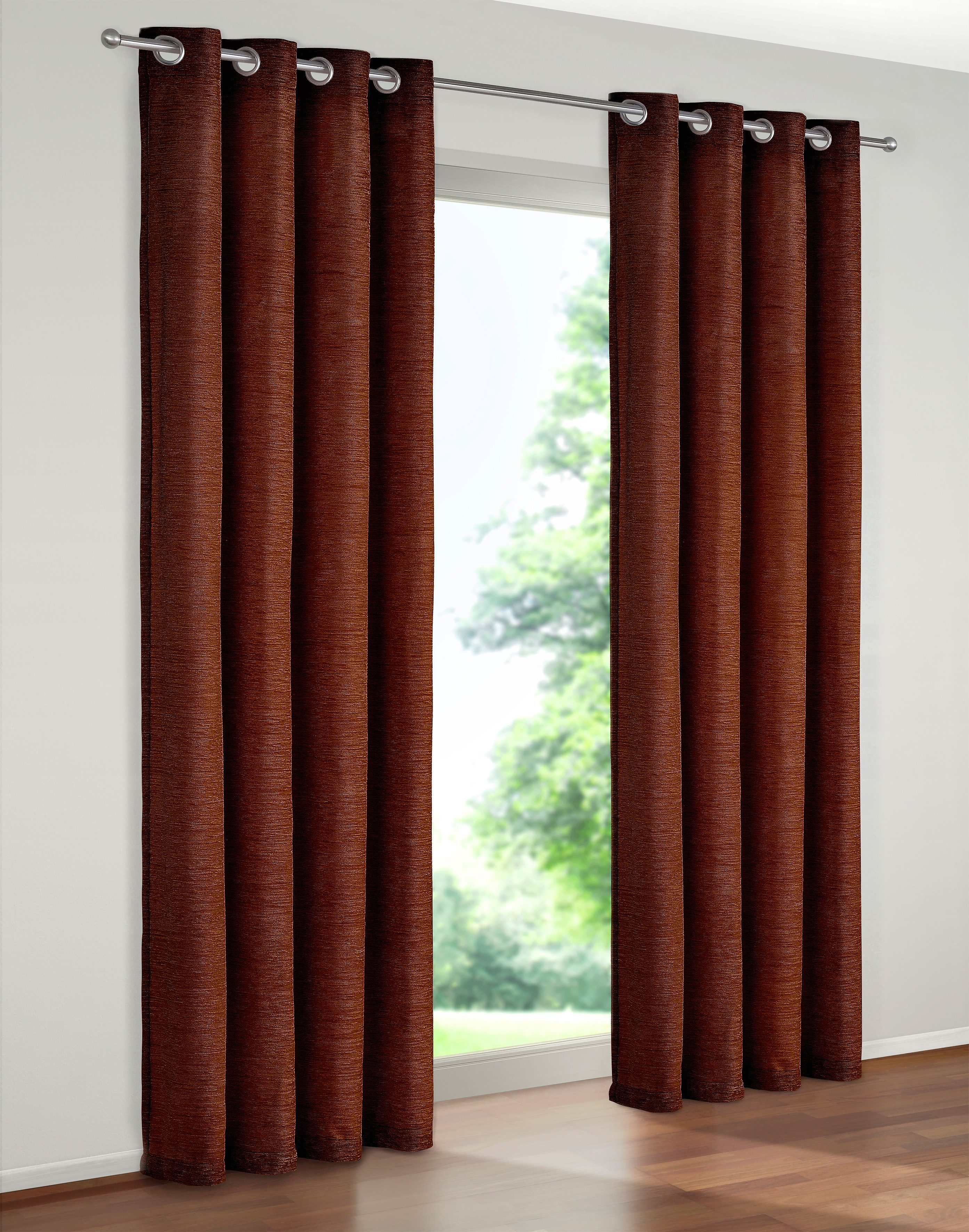 Vorhang WIRTH "Trondheim 234 g/m²" Gr. 11, braun (schoko), B:172cm H:245cm, Chenille, Polyacryl, Gardinen Image