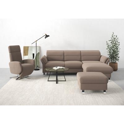 Ecksofa SIT & MORE "Grenoble L-Form mit Federkern", grau (taupe), B:251cm H:85cm T:161cm, Sofas, wahlweise mit Bettfunktion, Bettkasten, Arm- und Kopfteilverstellung Image