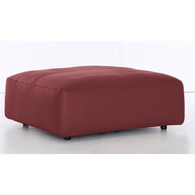 Hocker MUSTERRING "LUCIA", rot (cherry puro), B:120cm H:43cm T:120cm, Flachgewebe VALMONT (60% Baumwolle/40% Leinen), Leder PURO, pigmentiertes Leder, Microfaser CRONA (100% Polyester), Flachgewebe FLORIS (100% Polyester), Leder BAX, pigmentiertes... Image
