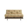 Daybett KARUP DESIGN "Roots Schlafsofa, Gästebett, Sofa inkl. Futonmatratze", gelb (wheat beige), B:140cm H:85cm, Bezug: 80% Baumwolle, 20% Polyester, Daybetten, Inkl. Futonmatratze, in mehreren Größen & Farben erhältlich