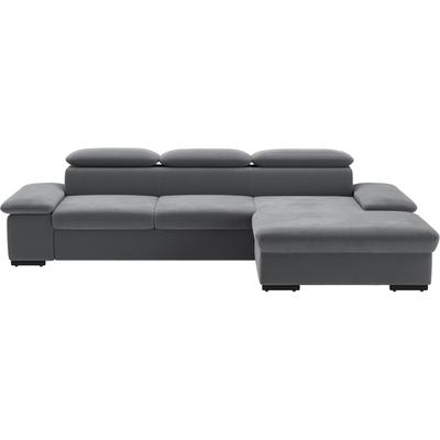 Ecksofa SIT & MORE "Alcudia L-Form", grau, B:286cm H:73cm T:174cm, 98% Polyester, 2% Polyamid, Sofas, wahlweise mit Bettfunktion Image