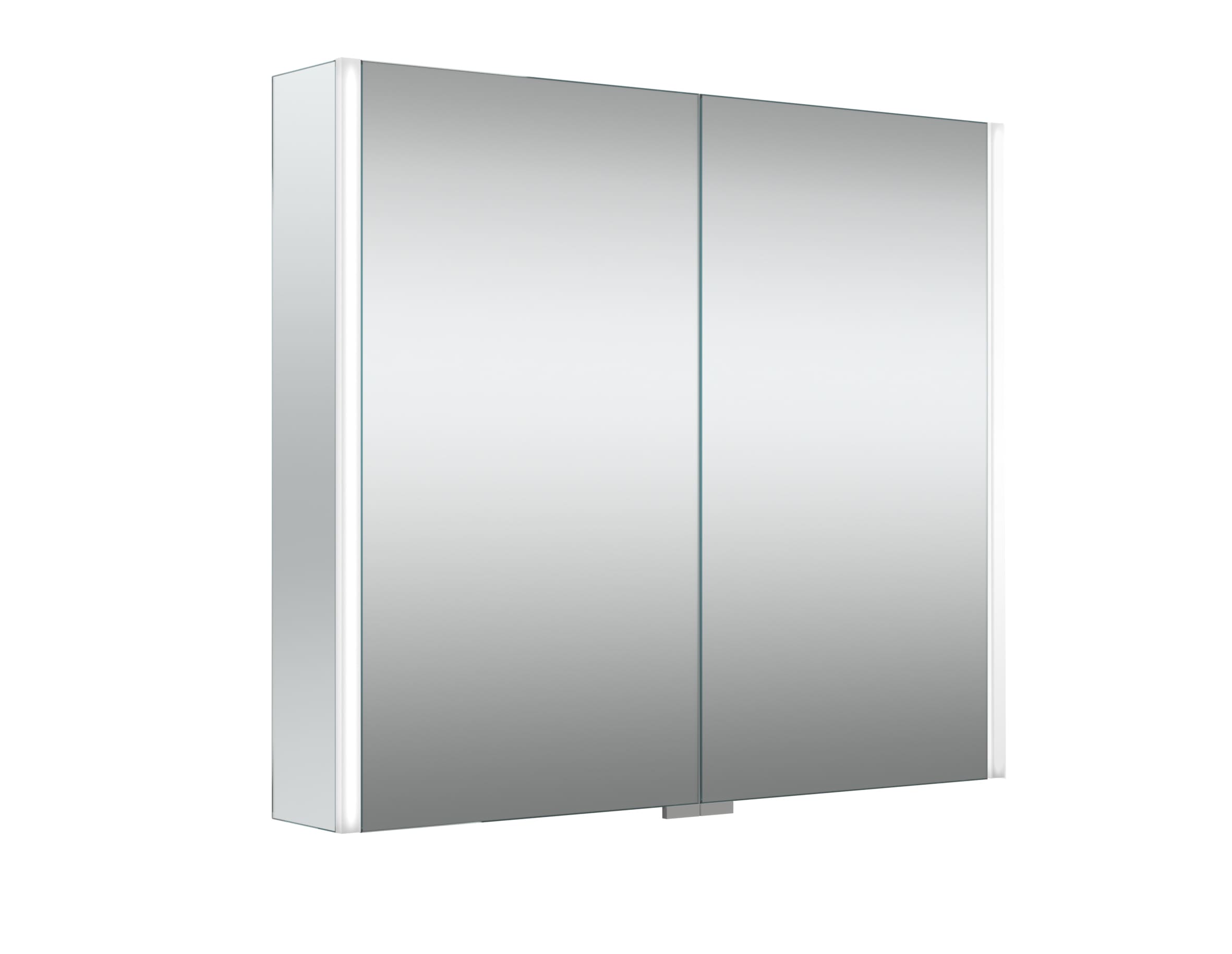 Spiegelschrank WELLTIME "Ahus", transparent (gespiegelt), B:80cm H:70cm T:13cm, Schränke, Mit Soft-Close-Funktion, inklusive Beleuchtung, Breite 80 cm, FSC Image