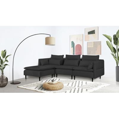 Ecksofa ANDAS "ALVIK L-Form", grau (anthrazit), B:262cm H:88cm T:172cm, 100% Polyester, Sofas, zusammengesetzt aus Modulen, erweiterbar mit Modulen der Serie Image