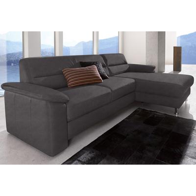 Ecksofa SIT & MORE "Ascara L-Form", grau (anthrazit), B:251cm H:85cm T:165cm, NaturLeder, Luxus-Microfaser (100% Polyester), Softlux-Kunstleder, Primabelle-Microfaser (100% Polyester), Sofas, inklusive Boxspring/Federkern-Polsterung, wahlweise mit... Image