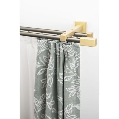 Gardinenschiene GARESA "Cubus, Quader Innenlauf", beige (natur, chromfarben), L:430cm, Gardinenstangen, Innenlauf-Vorhanggarnitur, verlängerbar, Holz-Aluminium Image