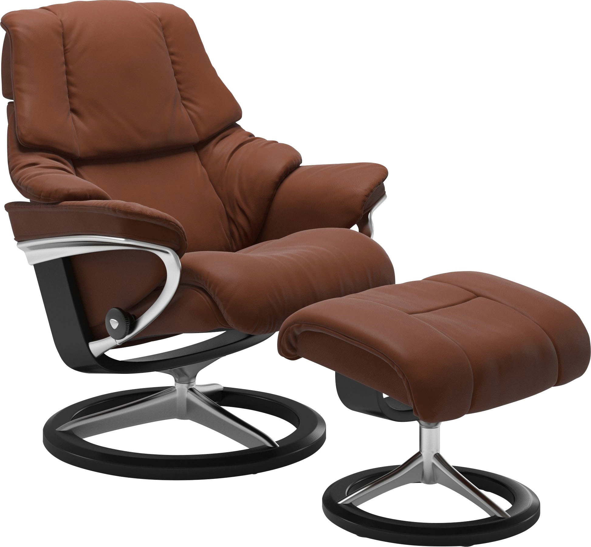 Relaxsessel STRESSLESS "Reno", braun (copper paloma), B:92cm H:100cm T:80cm, Leder BATICK: BATICK ist ein leicht korrigiertes, durchgefärbtes und genarbtes Möbelleder, bei dem die meisten Unebenheiten und Spuren in der Regel entfernt wurden.;Leder...