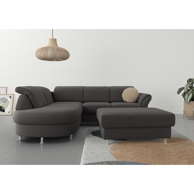 Ecksofa SIT & MORE "Apulia L-Form", grau (fango), B:250cm H:78cm T:212cm, Webstoff (100% Polyester), Struktur weich (90% Polyester, 10% Polyamid), Luxus-Micofaser Euphoria (100% Polyester), Samtoptik (100% Polyester), Sofas, wahlweise Bettfunktion,... Image