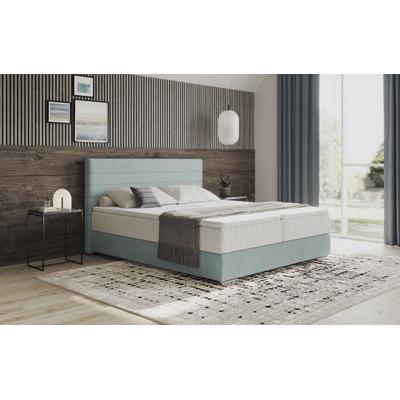 Boxbett MR. COUCH "Stratus 2", blau (stripes 8624 blau grau), B:187cm L:211cm, 92% Polyester / 8% Nylon, Komplettbetten, Boxspringbett, inkl. Bettkasten und Matratze Image