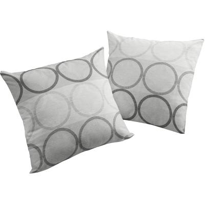 Dekokissen WIRTH "Zirbello" Gr. 3, grau (dunkelgrau, kreise), B:40cm L:60cm, Baumwolle, Polyester, Dekokissen_Sitzkissen_Kissenhüllen, Kissenhülle ohne Füllung, 2 Stück Image