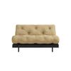 Daybett KARUP DESIGN "Roots Schlafsofa, Gästebett, Sofa inkl. Futonmatratze", gelb (wheat beige), B:140cm H:85cm, Bezug: 80% Baumwolle, 20% Polyester, Daybetten, Inkl. Futonmatratze, in mehreren Größen & Farben erhältlich
