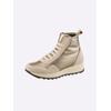 Stiefelette HEINE, Damen, Gr. 40, sand, taupe, metallic, Synthetik, Leder, Rindsleder, Veloursleder, modisch, Schuhe