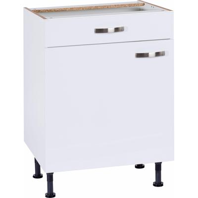 Unterschrank KOCHSTATION "KS-Cara", weiß (weiß, weiß), B:60cm H:87cm T:58,4cm, Schränke, Breite 60 cm, mit Vollauszug und Soft-Close-Funktion Image