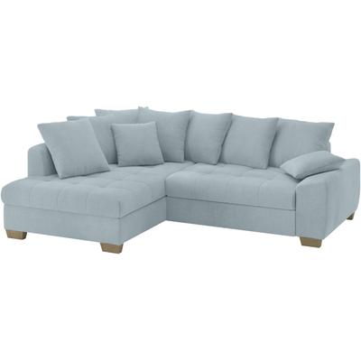 Ecksofa MR. COUCH "Nikita II, L-Form", blau, B:243cm H:88cm T:190cm, Novaclean Avanti (100% Polyester), Sofas, Wahlweise mit Bettfunktion, Bettkasten & RGB-LED-Beleuchtung Image