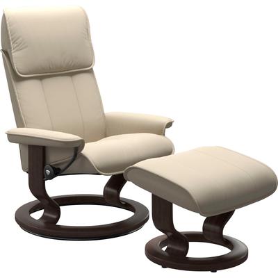 Relaxsessel STRESSLESS "Admiral", beige (cream batick), B:78cm H:98cm T:73cm, Leder BATICK: BATICK ist ein leicht korrigiertes, durchgefärbtes und genarbtes Möbelleder, bei dem die meisten Unebenheiten und Spuren in der Regel entfernt wurden.,... Image