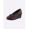 Pumps HEINE, Damen, Gr. 42, rot (bordeaux), Leder, Rindsleder, Glattleder, modisch, Schuhe