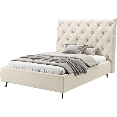 Polsterbett LEONIQUE "Maxime, in 4 Breiten bis 200cm, auch in Leder", beige (sand), B:176cm H:105cm L:234cm, 96% Polyester, 4% Polyacryl, Betten, Kopfteilhöhe 143 cm, belastbar bis 280 kg, auch in Überlänge 220cm Image