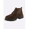 Stiefelette HEINE, Damen, Gr. 35, braun, Leder, Veloursleder, Rindsleder, modisch, Schuhe