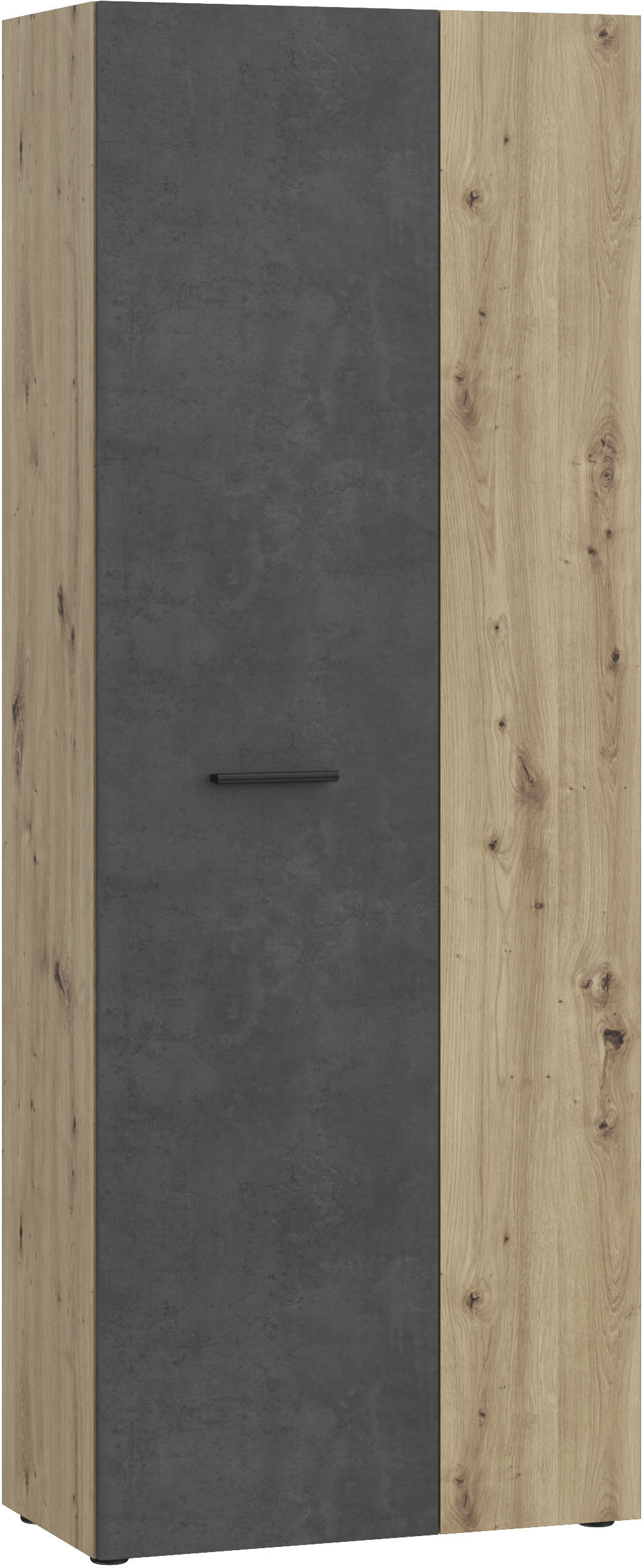 Schuhschrank FORTE "NET306", braun (artisan eiche, betonoptik dunkelgrau), B:68,7cm H:181,1cm T:36,5cm, Spanplatte, Schränke, Schuhschrank, Schuhschrank, inklusive Einlegböden, verschiedene Dekore