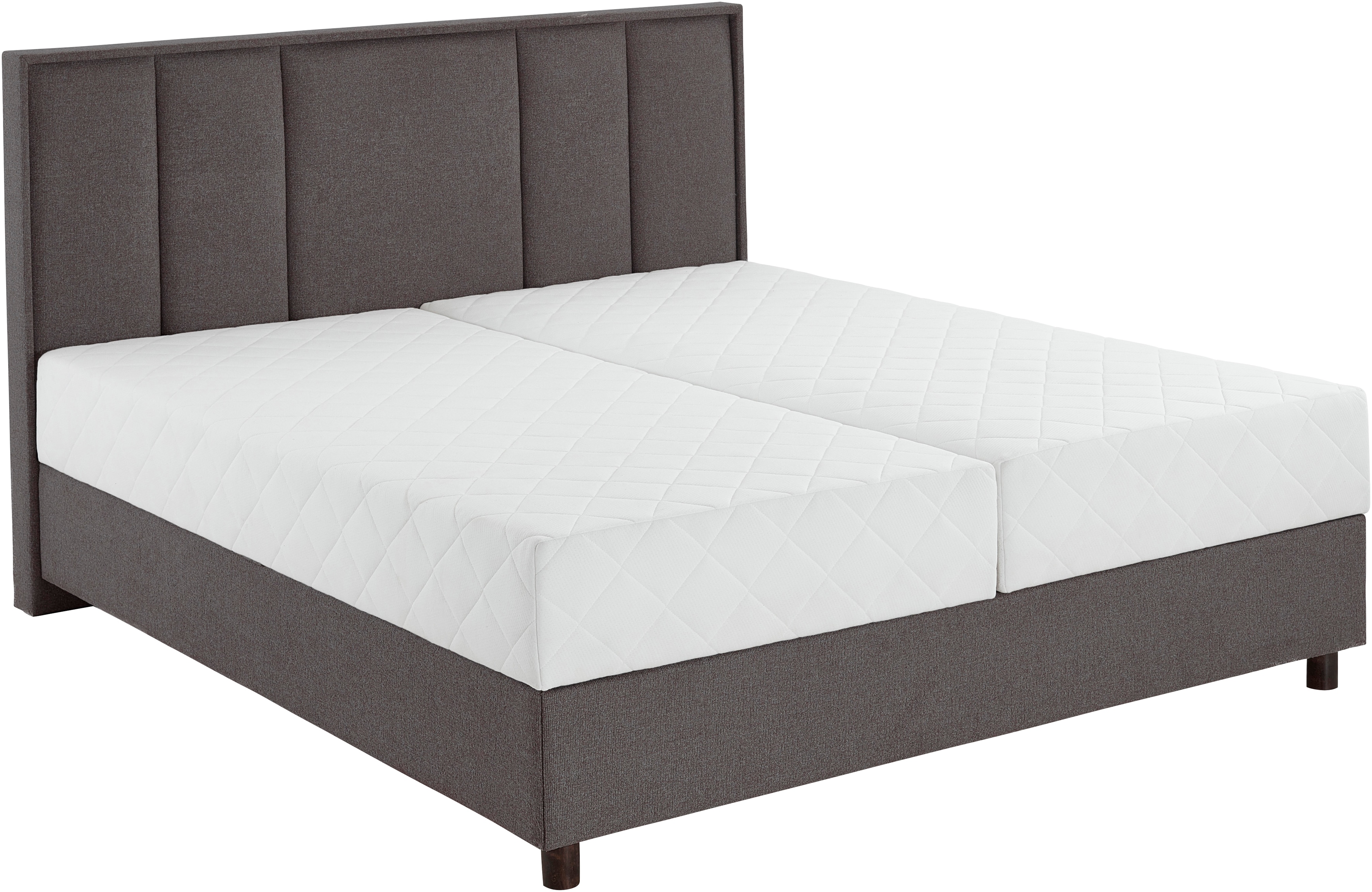Boxbett "ARLA", grau (dunkelgrau), B:185cm L:213cm, ATLANTIC HOME COLLECTION, Komplettbetten, Boxspringbett, mit Taschen-Federkernmatratze und Bettkasten Image