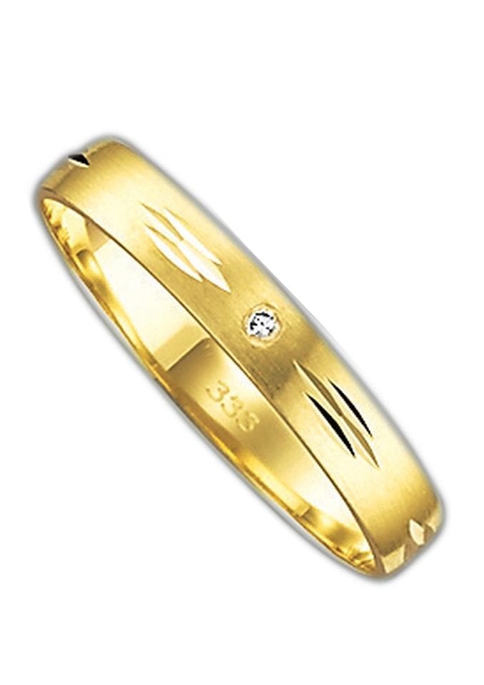 Trauring FIRETTI "Schmuck Geschenk Gold 375 Hochzeit Ehering Trauring "LIEBE" Gr. 21, gold (gelbgoldfarben), Fingerringe, 21, 0,01 SI = kleine Einschlüsse mit Brillant, Gelbgold 375, 3mm, Made in Germany, wahlweise mit oder ohne Brillant Image