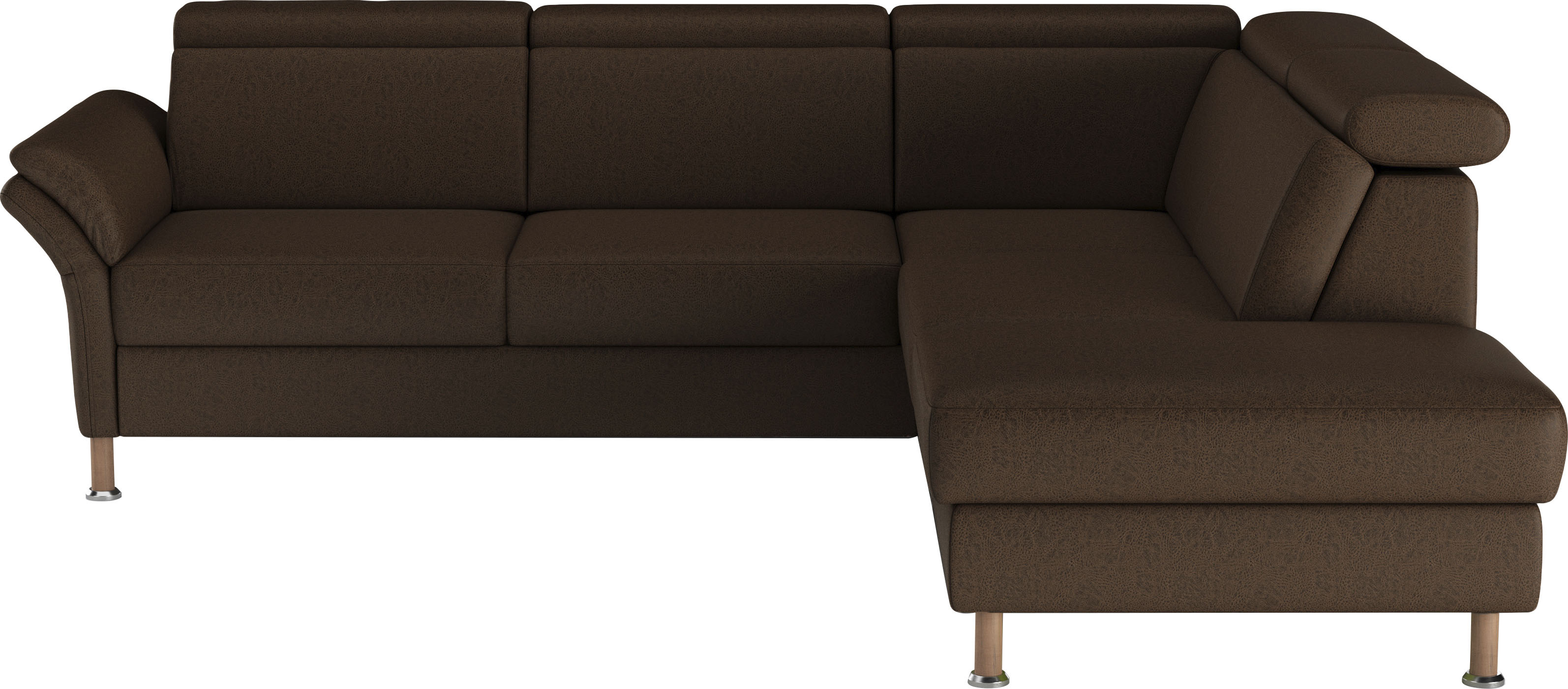 Ecksofa HOME AFFAIRE "Calypso L-Form", braun (dunkelbraun), B:259cm H:85cm T:227cm, 100% Polyester, Sofas, Ecksofa, mit Relaxfunktion motorisch im Sofa 2,5- Sitzer