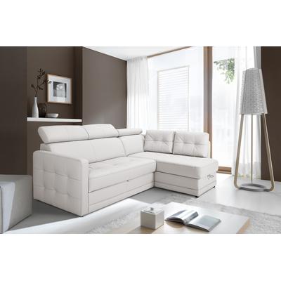 Ecksofa EXXPO - SOFA FASHION "Arles, Federkern, OTTOs Choice, zeitlos, Breite 225cm, L-Form", weiß (altweiß), B:225cm H:94cm T:165cm, Kunstleder SOFTLUX, NaturLEDER (echtes Rindsleder) in Sitz und Rücken. Korpus in passendem Kunstleder SOFTLUX... Image