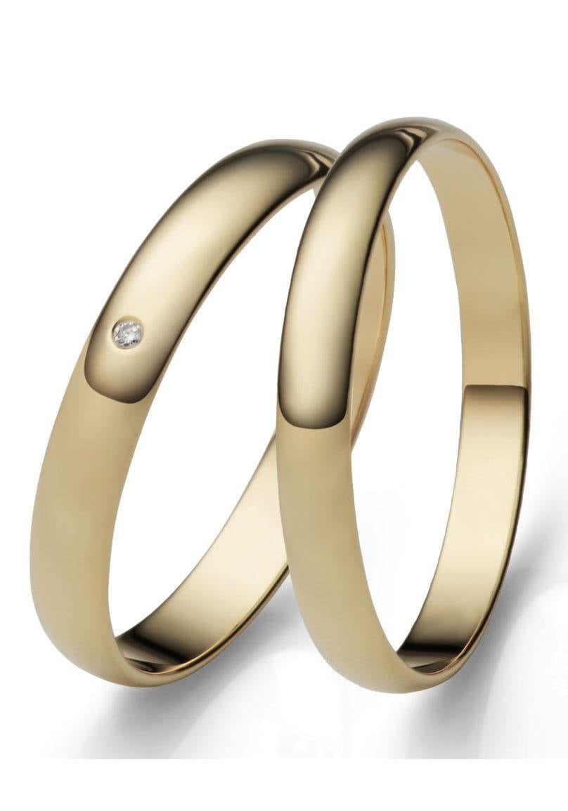 Trauring FIRETTI "Schmuck Geschenk Gold 375 Hochzeit Ehering "LIEBE" Gr. 70, gold (gelbgoldfarben), Fingerringe, 70, ohne Brillant, Gelbgold 375, 3mm, Made in Germany, wahlweise mit oder ohne Brillant Image