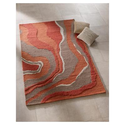 Teppich HEINE HOME Gr. 5, orange (terra, taupe), B:190cm H:12mm L:290cm, Wolle, Schurwolle, Teppiche Image