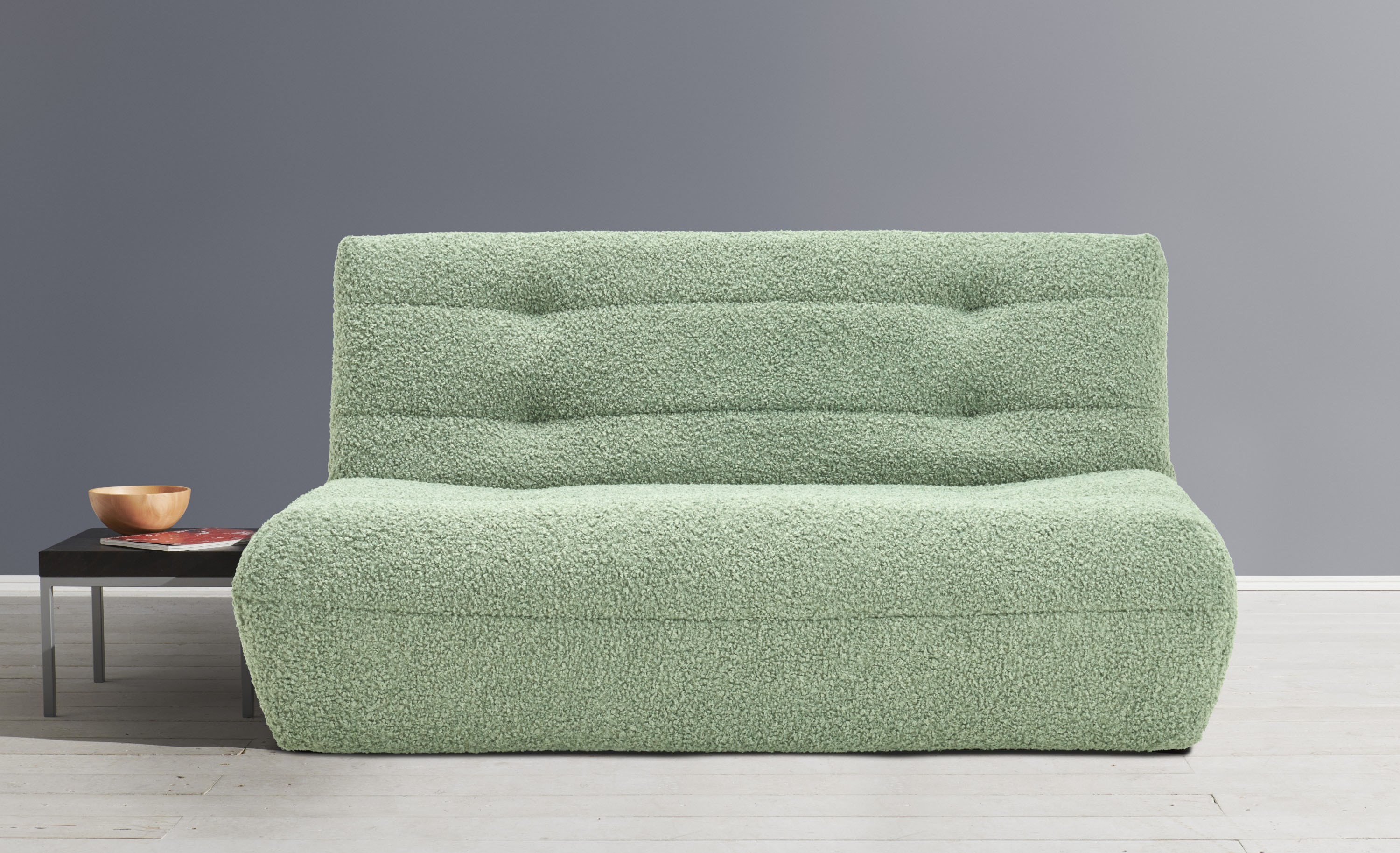 Schlafsofa ELL + ELL "Vanja", grün (hgrün, blau), B:165cm H:85cm T:100cm, Sofas, Schlafsofa