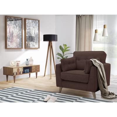 Sessel HOME AFFAIRE "Copenhagen", rot, B:92cm H:88cm T:87cm, Struktur weich (100% Polyester), Samtoptik (100% Polyester), Sessel, Einzelsessel, feiner Keder, Kopfheftung im Rücken und Armlehnkissen Image
