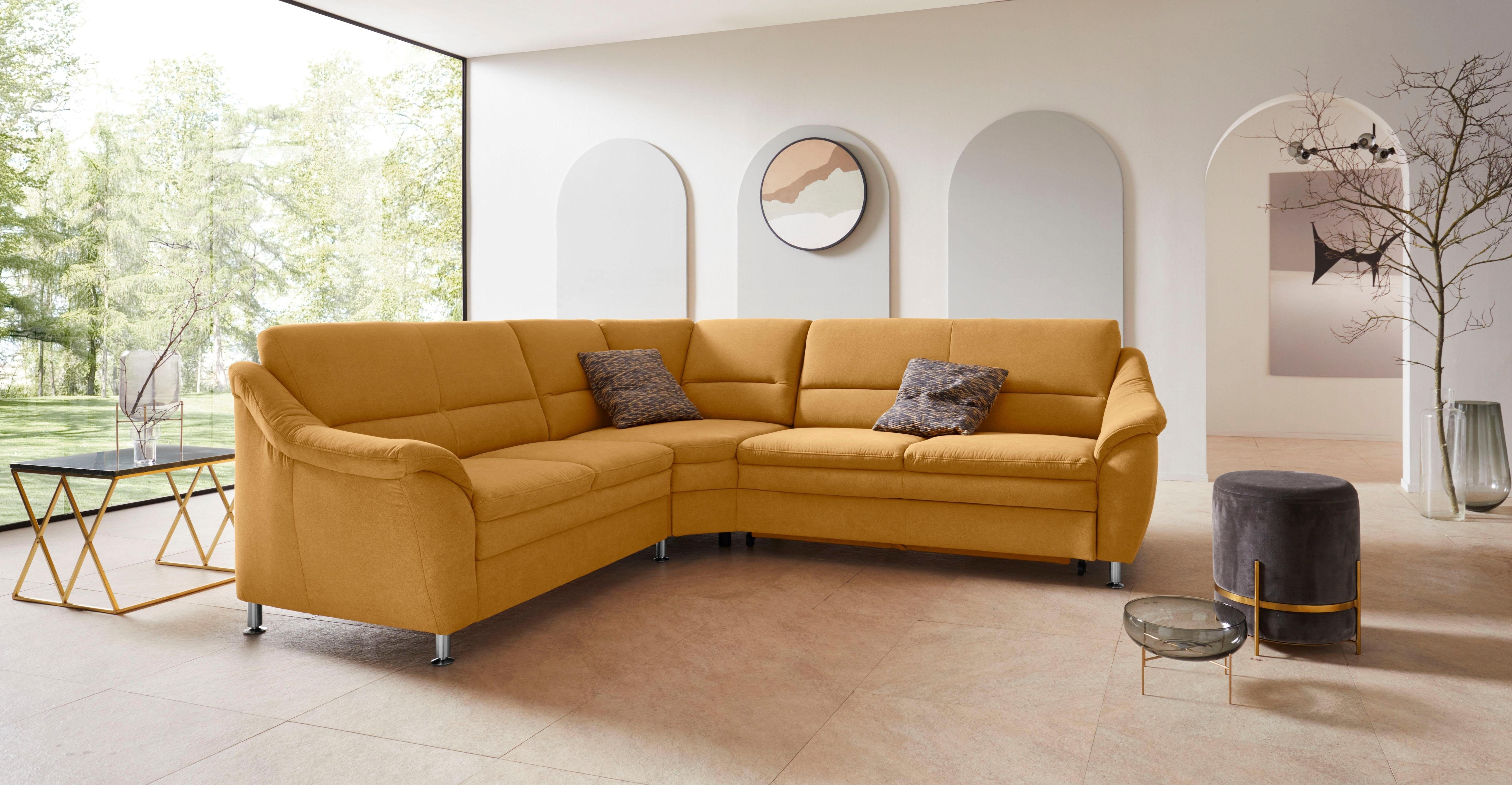 Ecksofa HOME AFFAIRE "Cardoso L-Form", gelb (mais), B:260cm H:90cm T:230cm, Luxus-Microfaser ALTARA NUBUCK (100% Polyester);Luxus-Microfaser weich (90% Polyester, 10% Polyamid);Struktur (52%Polyester, 35% Acryl, 13%Cotton);Luxus-Microfaser...