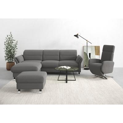 Ecksofa SIT & MORE "Grenoble L-Form mit Federkern", grau, B:251cm H:85cm T:161cm, Sofas, wahlweise mit Bettfunktion, Bettkasten, Arm- und Kopfteilverstellung Image