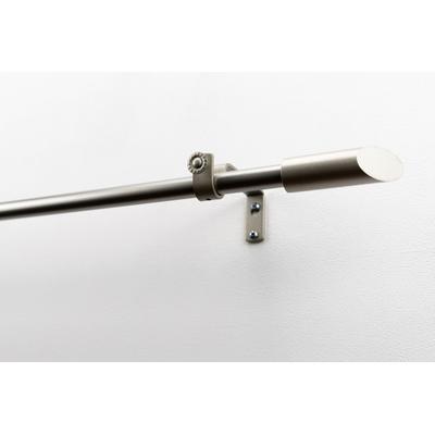 Gardinenstange GARESA "ZYLI mit offenem Träger", silber (mattchromfarben), L:390cm, Metall, Holzwerkstoff, Gardinenstangen, Vorhanggarnitur, verlängerbar, Knopf abgeschrägt, ohne Ringe Image