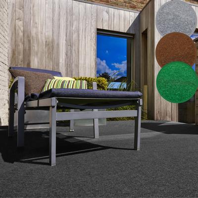 Kunstrasen ANDIAMO "Edinburgh, Made in Netherlands", grau (anthrazit), B:133cm H:4mm L:300cm, Polyester, Nadelfilz, Teppiche, aus Nadelfilz, mit Drainagenoppen, für Balkon, Terasse, Wintergarten Image