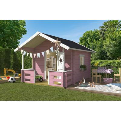 Spielhaus NORDIC HOLZ "LIDO", rosa (hellrosa), B:270cm H:210,9cm T:330cm, Holz, Spielhäuser, BxTxH: 270x330x211 cm